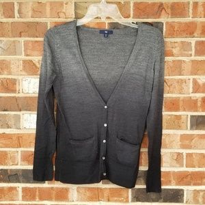 Gap Black/Gray Ombre Cardigan Top with Size XS